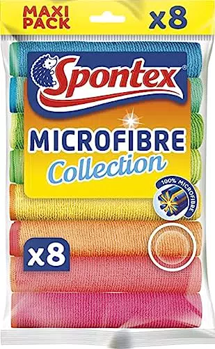 Spontex Microfibre Panni Colorati Multiuso, 6+2 Pezzi