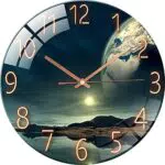 SWECOMZE - Orologio da parete in vetro, 30 cm, silenzioso