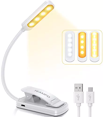 TEAMPD Lampada da Lettura, USB Ricaricabile Luce da Lettura