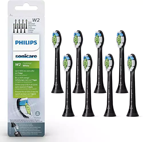 Testine per spazzolino sonico Philips Sonicare Original W2 Optimal White Standard - Confezione da 8 unità in nero