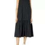 The Drop Ilana Maxi Abito Smanicato In Popeline Con Bordo Amplio da Donna