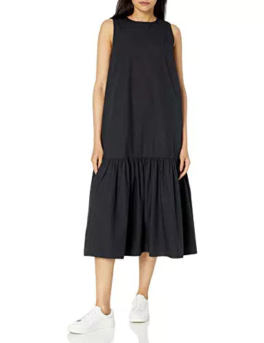 The Drop Ilana Maxi Abito Smanicato In Popeline Con Bordo Amplio da Donna