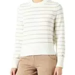 Tommy Hilfiger 1985 Co Jrsy Stitch nk Swt Pullover, Breton STP/Ecru/Light Sandalwood
