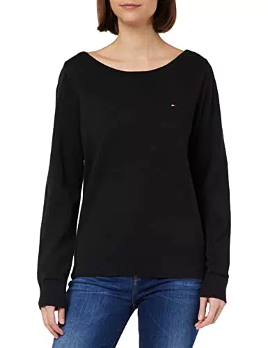 Tommy Hilfiger maglione donna in jersey, nero, XXS