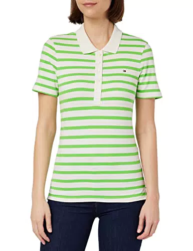 Tommy Hilfiger Maglietta Maniche Corte, bianoc/verde, XL