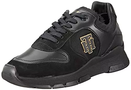 Tommy Hilfiger Scarpe Donna TH Warmlined Runner Sneaker Foderate in Pelle Scamosciata