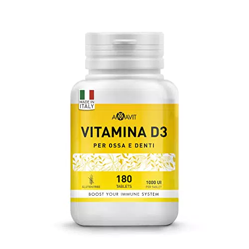 Vitamina D3 2000 UI Naturale per 2 Compresse Facili da Deglutire - Integratore Vitamina D per le Difese Immunitarie Adulti Senza Glutine/Lattosio