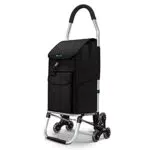 VOUNOT Carrello Spesa Pieghevole in Alluminio con Borsa Oxford Staccabile, 45 L, Nero