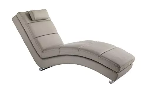 Wink Design Chaise Longue Sofia Taupe, Pelle, Beige
