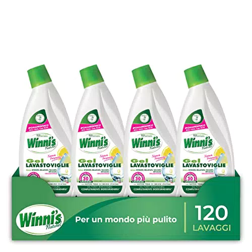 Winni's - Detersivo Gel Lavastoviglie Ipoallergenico, 750 ml x 4 Confezioni