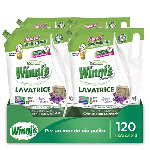 Winni's - Detersivo Lavatrice Ipoallergenico in Ecoformato, 120 Lavaggi
