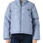 Wrangler Short Puffer Giacca, Stone Wash Blue, XX-Small da Donna