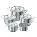 ZWILLING Set di Pentole, 5 Pezzi, 4 Coperchi, Adatto per Induzione