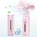 Acryee Sguardo da Piccolo Procione Mini Ventilatore Portatile USB Ricaricabile，Ventilatori Tascabile Portatili，Ventilatore Piccolo Portatile a Mano Retrattile