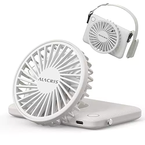 ALACRIS Mini Ventilatore Portatile da Collo Design alla Moda 3 Velocità Regolabile Ventilatore Ricaricabile USB per il Campeggio Ufficio Shopping Viaggi