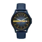 Armani Exchange Orologio da uomo a tre lancette, cassa in acciaio inossidabile blu