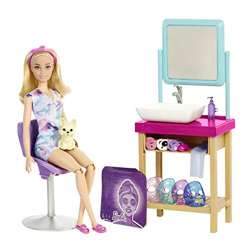 Barbie-Playset SPA con Bambola Barbie Bionda con Maschere