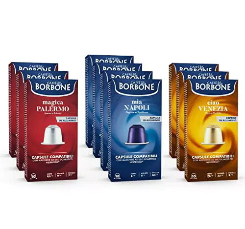 Kit Degustazione Caffè Borbone 
 100 Capsule - 40 Mia Napoli, 30 Ciao Venezia, 30 Magica Palermo