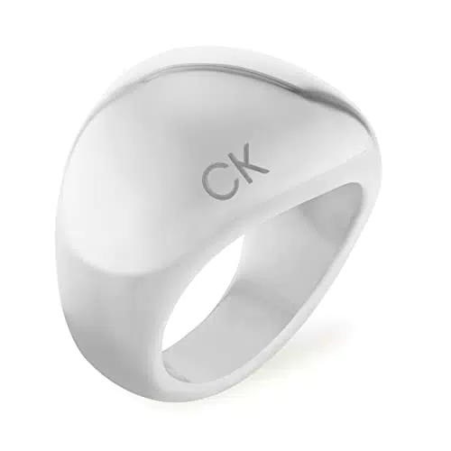 Calvin Klein Anello da Donna Collezione Playful in Acciaio Inossidabile, argento, 52