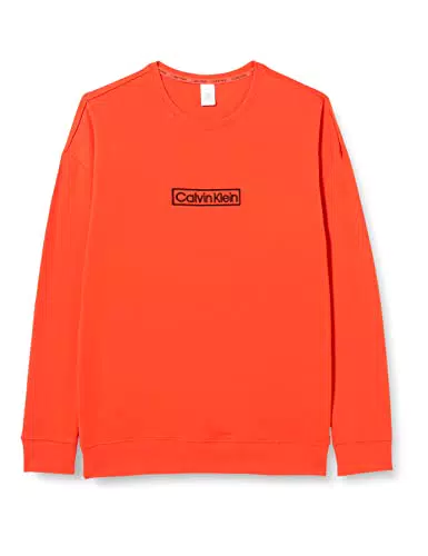 Calvin Klein Felpa Donna senza Cappuccio, Rosso, L