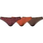 Calvin Klein Thong 3Pk, Star Stamp_Red/Burnt Embers/Camel