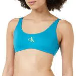 Calvin Klein Top Bikini a Bralette Donna Imbottito, Blu