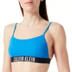 Calvin Klein Top Bikini a Bralette Donna Imbottito, Blu