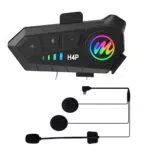 Casco Moto Auricolare, Moman H4 Plus Cuffie per Caschi da Moto Motocicletta Bluetooth 5.0 Impermeabile IPX6 Cancellazione del rumore Collega 2 Telefoni