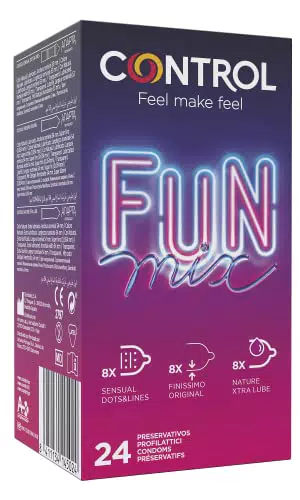 CONTROL Fun Mix preservativi sottili, stimolanti ed extralubrificati - 24 profilattici