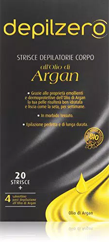 Depilzero - Strisce Depilatorie Corpo, all'Olio di Argan - 20 pezzi -
