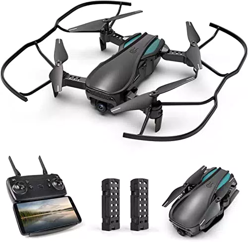 Drone con Telecamera 1080P Pieghevole FPV Quadricottero con Due Batteria 16-20 Minuti Volo