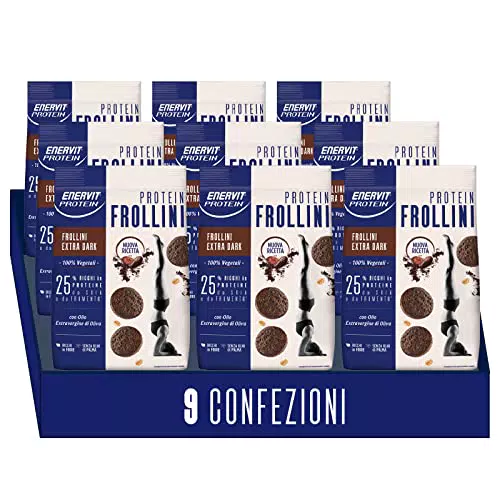 Enervit, Frollini Extra Dark, 100% Vegetali, Ricchi di Proteine
