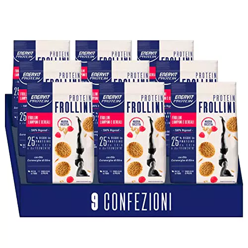 Enervit, Frollini Lamponi e Cereali, 100% Vegetali, Proteici
