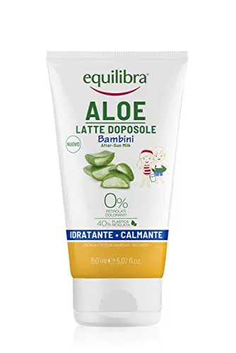 Equilibra Solari, Aloe Latte Doposole Bambini, a Base di Olio di Mandorle Dolci