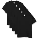 Fruit of the Loom, maglia a manica corta, nero, 5 pezzi