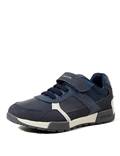 Geox J Alfier Boy A, Sneakers Bambini e ragazzi, Blu/Grigio