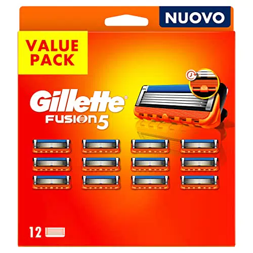 Gillette Fusion 5 LAMETTE DA BARBA, 12 Ricambi da 5 Lame