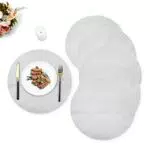 Hommdiy 38cm 6pcs Tovagliette Rotonde Curve, Tovaglietta Rotonda Vuota in PVC Lavabile