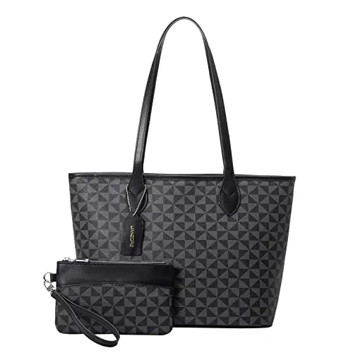 JANZORE Borse a Mano Donna Tote Bag Borsa Tracolla Borsetta Bauletto Borsa Spalla Multitasche Large Capacity Con Portafoglio 2 Pezzi Set