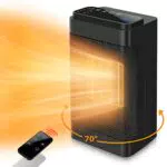 Journy Termoventilatore 1500W, Stufetta Elettrica con 3 modalità 3 livelli oscillante 70° Termostato PTC Riscaldamento