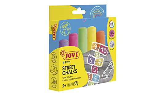 JOVI - Maxi CLASSCOLOR Gessetti stradali, Confezione da 6 Pezzi