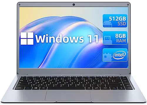 Jumper Notebook 8GB RAM 512GB SSD, Windows 11 Computer Portatile 13.3 Pollici