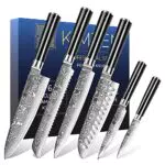 KIMZEN Set Coltelli Giapponesi Professionali da 6 Pezzi