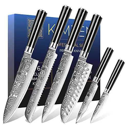 KIMZEN Set Coltelli Giapponesi Professionali da 6 Pezzi