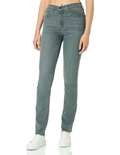 Levi's 724 High Rise Straight, Jeans Donna, 724 High Rise Straight Z0745 Black Worn in