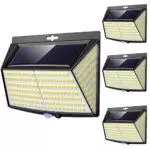 Faretti Solari a Led da Esterno con Sensore di Movimento IP65, 4 pezzi, nero