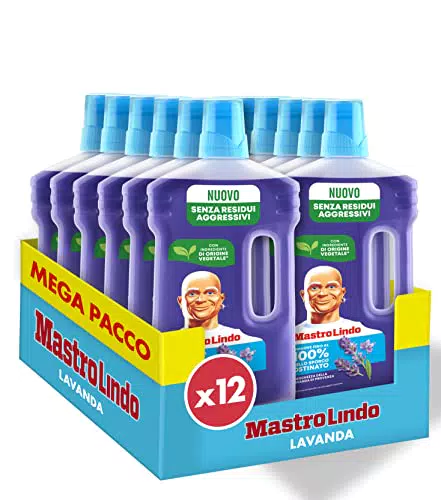 Mastro Lindo Detersivo Pavimenti, lavanda, 12 Confezioni