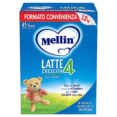 MELLIN 4 - Latte di Crescita in Polvere per Bambini - dal 2° anno compiuto al 3° anno - Confezione da 3600 grammi