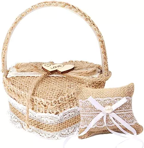 Mnixy DBAILY - Cuscino per anelli di nozze, in stile retrò