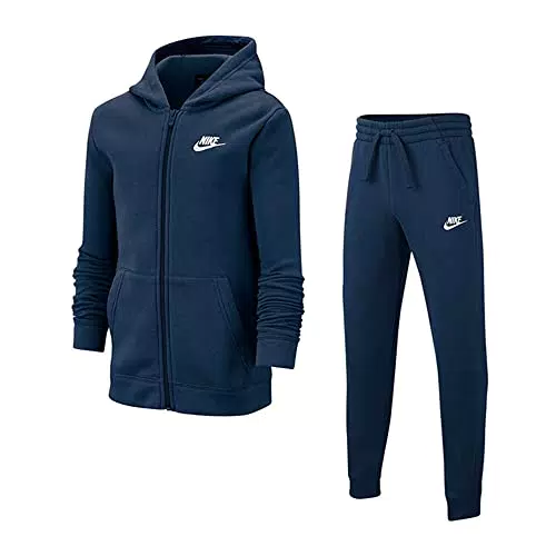Nike U Nsw Core Bf Trk Suit, Tuta Bambino, Midnight Navy/Midnight Navy/Midnight Navy/